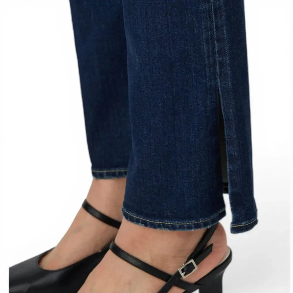 Moussy Vintage Glendora Flare Jeans 29 Dark Wash High Rise $350